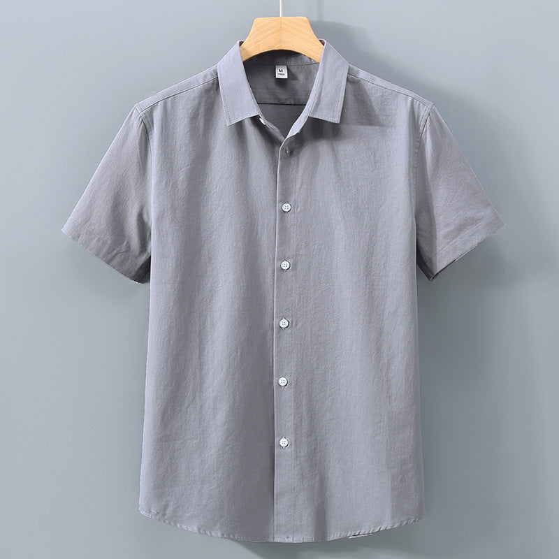 Simple Lapel Shirt Men's Cotton Loose