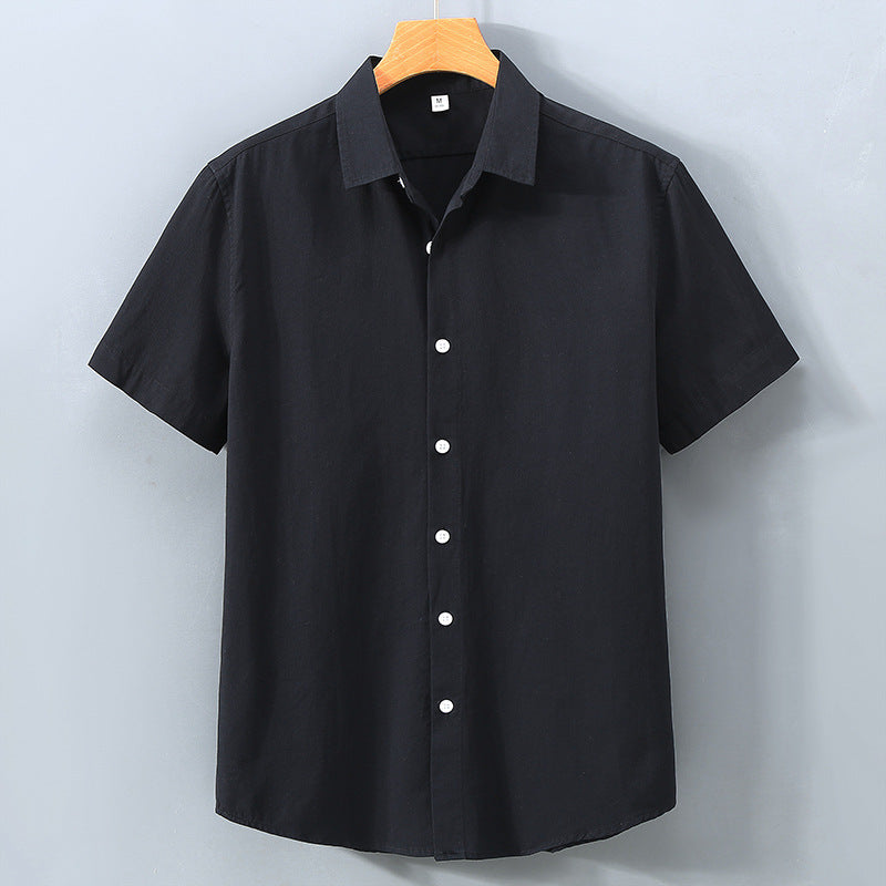Simple Lapel Shirt Men's Cotton Loose