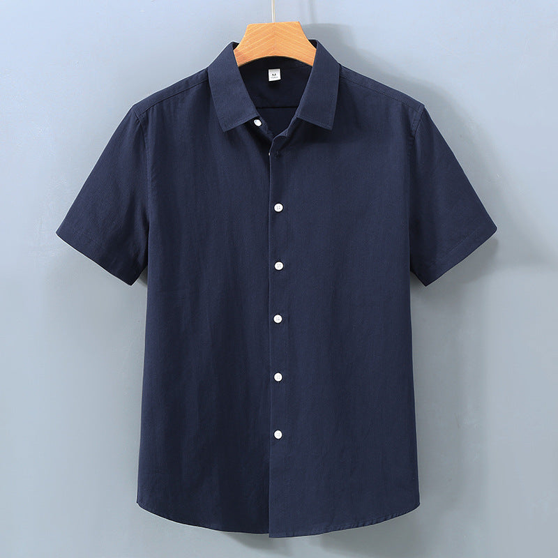 Simple Lapel Shirt Men's Cotton Loose